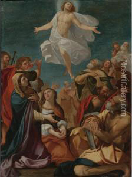 Ascension Of Christ Oil Painting - Giacomo Cavedone