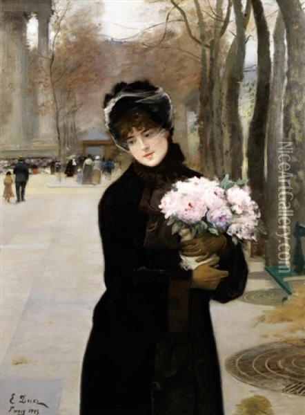 Une Parisienne Oil Painting - Ernest-Ange Duez
