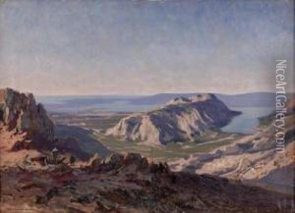 Blick Vom Lovcen In Die Bucht Von Kotor (ital. Cattaro), Montenegro Oil Painting - Karl Ludwig Prinz