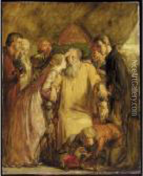 King Lear And Cordelia Oil Painting - Sir John Everett Millais