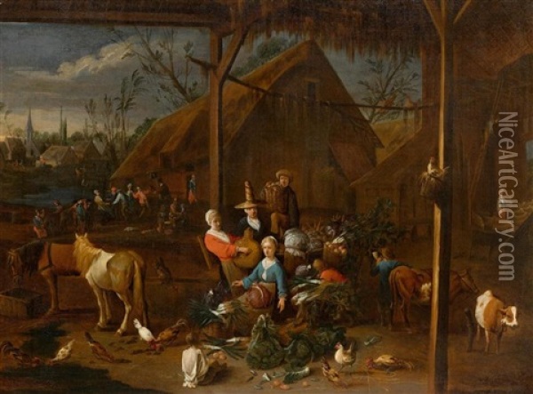 Marktszene Oil Painting - Peter (Petrus) Snyers