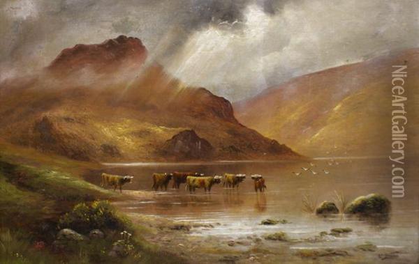 Highland Scene Oil Painting - William Davis