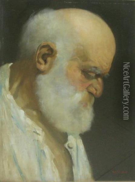 Portretde Batrn Oil Painting - Nicolae Tonitza
