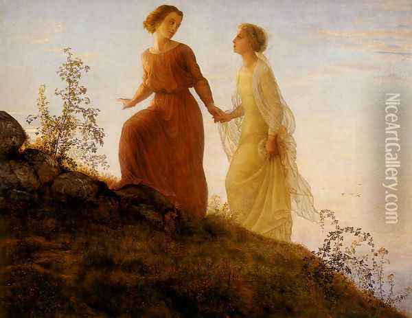 The Poem of the Soul On the Mountain Oil Painting - Louis Janmot