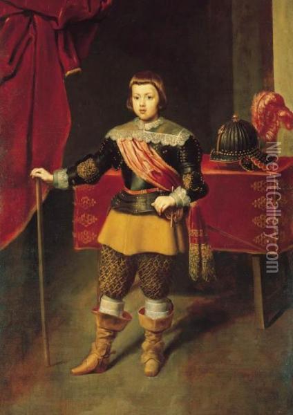 Portrait Of The Infante Baltasar Carlos Oil Painting - Diego Rodriguez de Silva y Velazquez