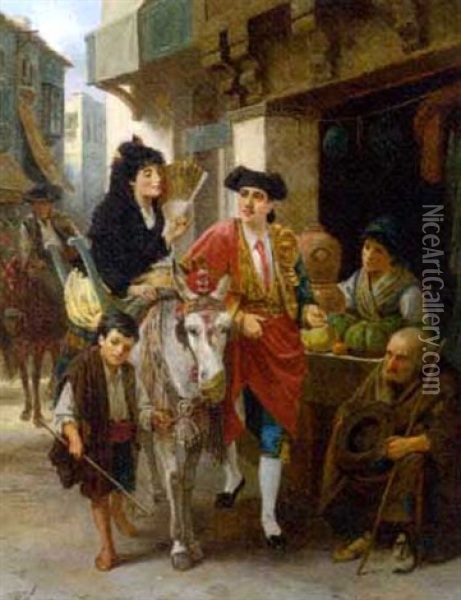 The Spanish Market Oil Painting - Robert Kemm