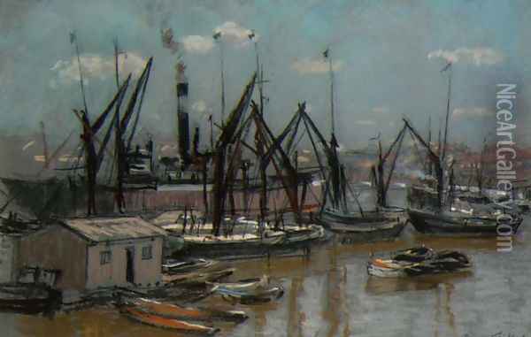 Harbour Scene Oil Painting - Bernard Sickert