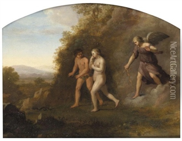 The Expulsion From The Garden Of Eden Oil Painting - Johan van Haensbergen