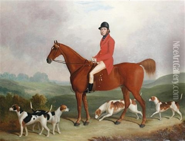 John Seppings Turner, Huntsman To The Norfolk Staghounds Oil Painting - Samuel John Carter