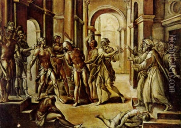 Dei Geiselung Christi Oil Painting - Lorenzo Leonbruno