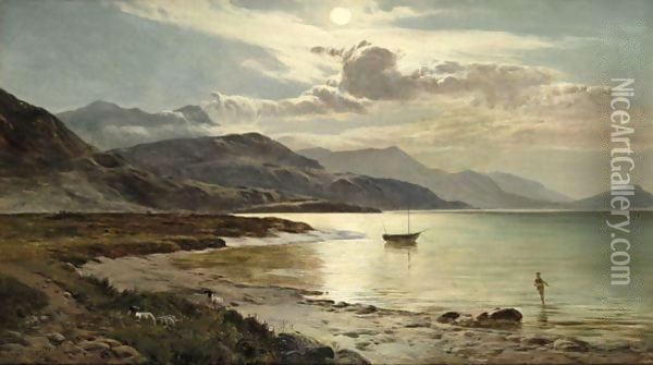 A Highland Loch Oil Painting - Sidney Richard Percy