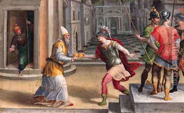 Saint Lawrence and the Roman Prefect Oil Painting - Andrea Di Bartolo