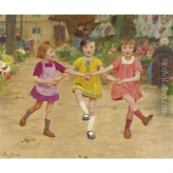 Three Friends Oil Painting - Victor Gabriel Gilbert