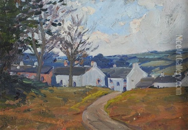 Farm Building In The Glens Oil Painting - Hans (Jean) Iten