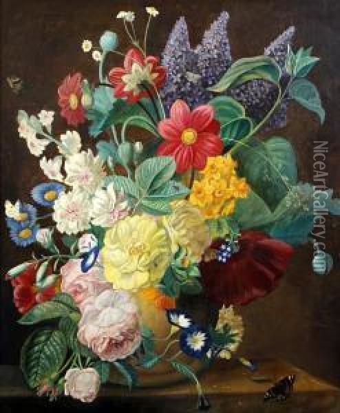 A Flowerpiece Oil Painting - Jan van Os