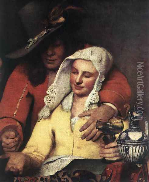 The Procuress (detail-1) 1656 Oil Painting - Jan Vermeer Van Delft