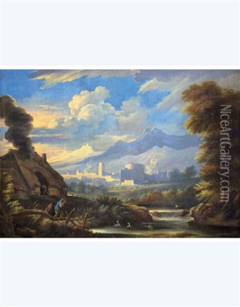 Paesaggio Con Figure Oil Painting - Pieter Mulier the Younger