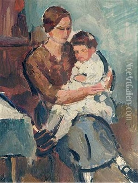 Mutter Mit Kind Oil Painting - Anton Faistauer