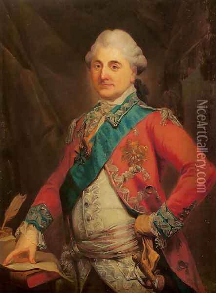 Portrait of King Stanislaus Augustus Oil Painting - Marcello Bacciarelli