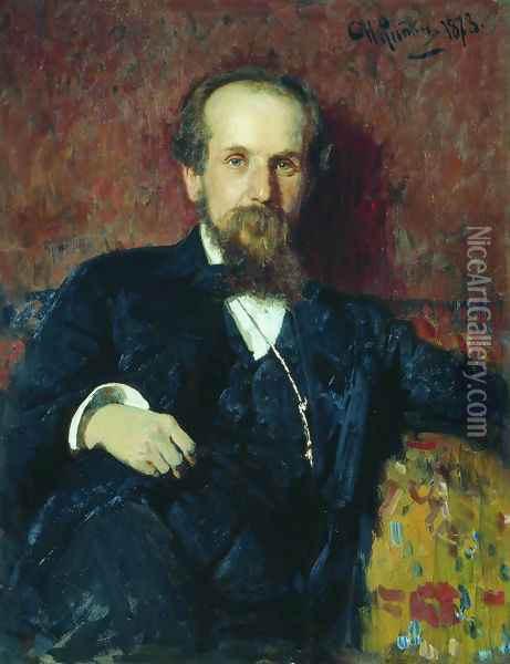 Portrait of the painter Pavel Petrovich Chistyakov Oil Painting - Ilya Efimovich Efimovich Repin