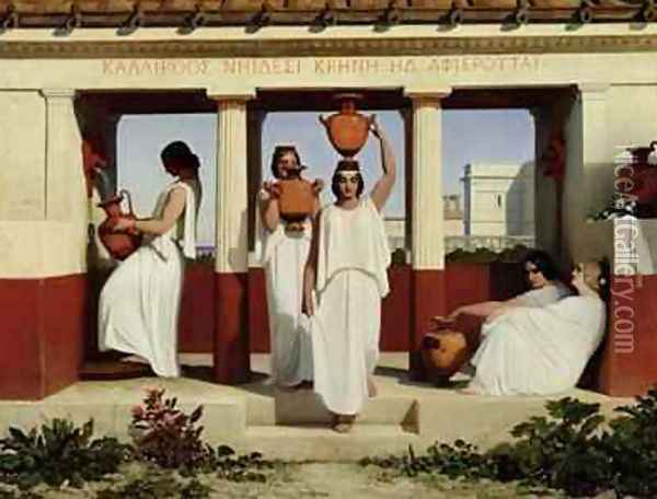 Greek Women at the Fountain, 1841 Oil Painting - Dominique Louis Papety