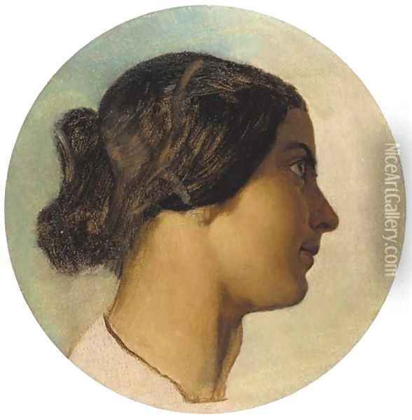 Portrait of Louise - a study Oil Painting - Dominique Louis Papety
