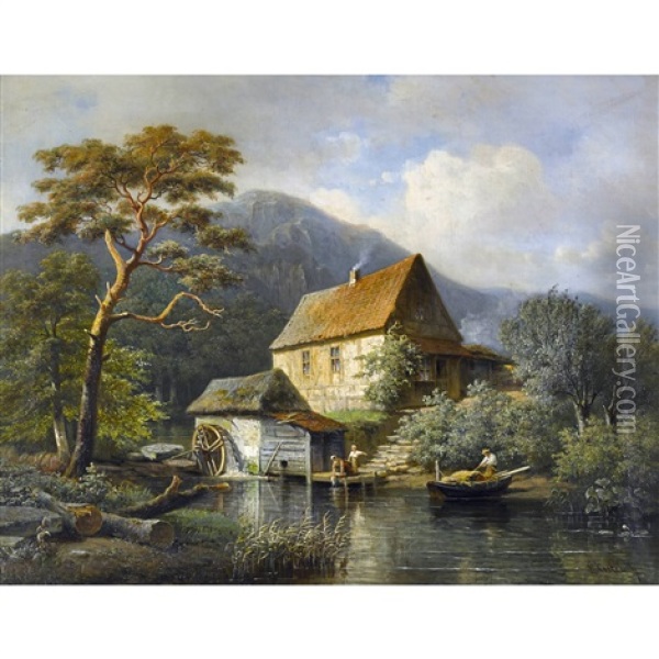 Landschaft Mit Muhle Oil Painting - Everhardus Koster