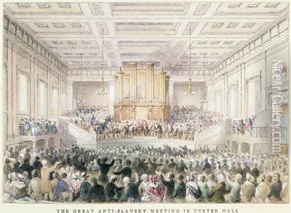 The Great Anti-Slavery Meeting of at Exeter Hall, 1841 Oil Painting - Thomas Hosmer Shepherd
