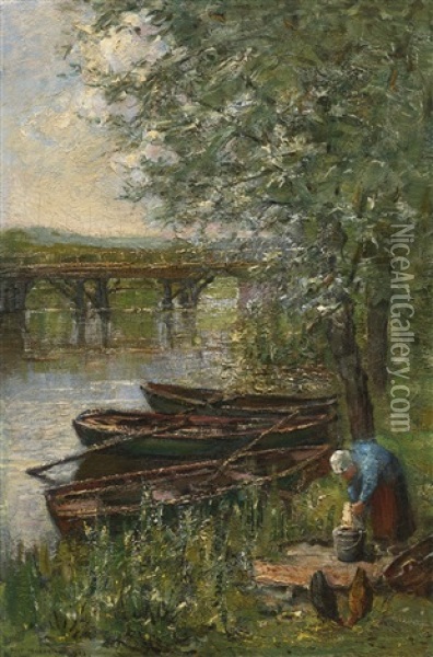 Vinkenbrug Te Dieman (vinken Bridge At Diemen) Oil Painting - Piet Mondrian