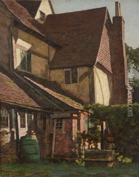 Goddards Green, Cranbrook, Kent, A Back Entrance Oil Painting - William Gunning King