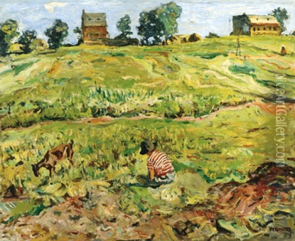Holland Landscape Oil Painting - Izsak Perlmutter