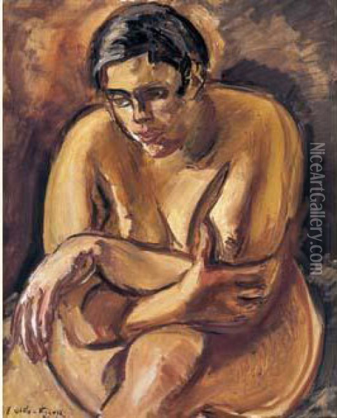 Femme Nue, Assise Oil Painting - Emile-Othon Friesz