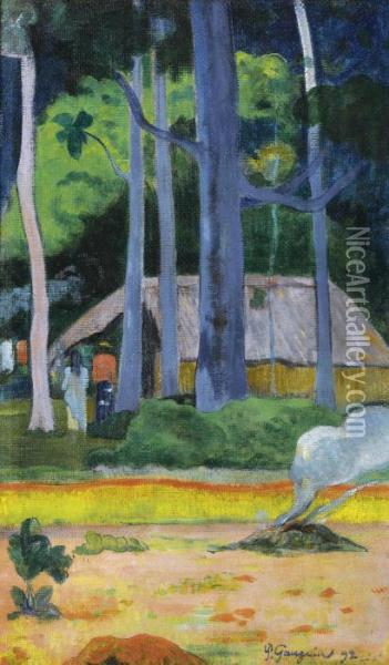 Cabane Sous Les Arbres Oil Painting - Paul Gauguin