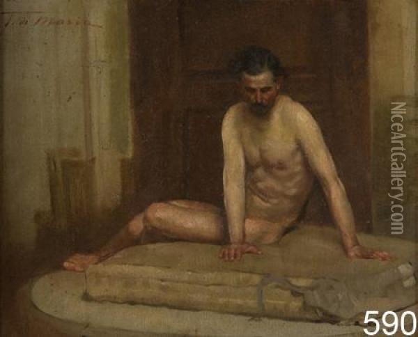 Nudo Maschile. Oil Painting - Francesco De Maria
