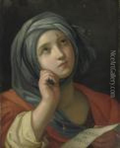 A Sybil Oil Painting - Guido Reni
