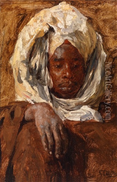 Portrait Eines Beduinen Oil Painting - Carl Leopold Mueller