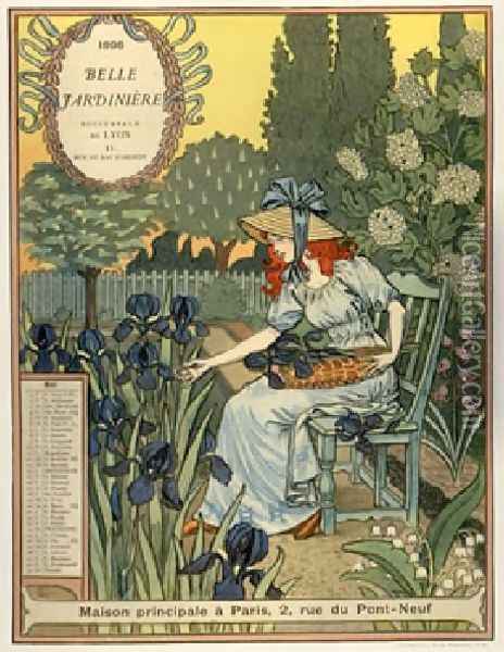 Belle Jardiniere Calendar Mai Oil Painting - Eugene Grasset