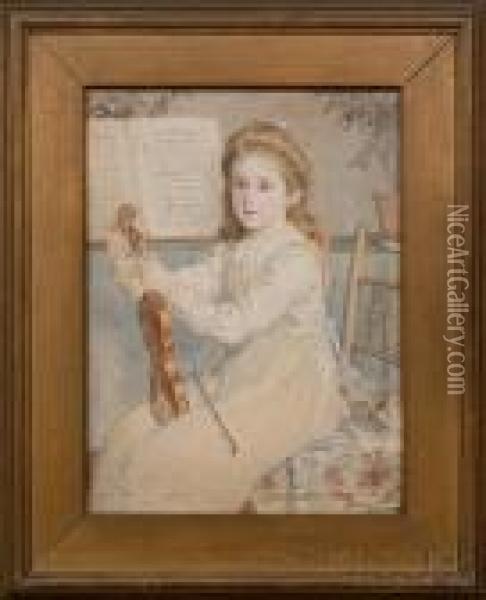 The Young Violinist Oil Painting - John Collingham Moore