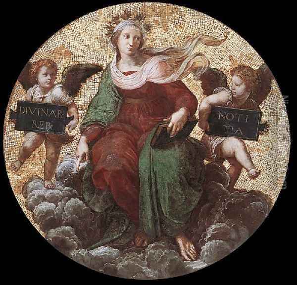 The Stanza Della Segnatura Ceiling Theology Oil Painting - Raphael
