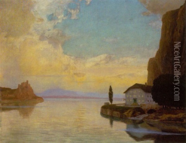 An Einem See Oil Painting - Eduard Kasparides