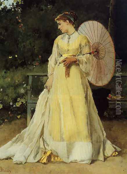 In the Country Oil Painting - Alfred Stevens