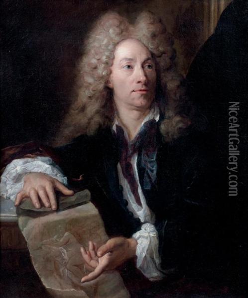 Portrait De Louis De Boullogne (1654 - 1733) Oil Painting - Gilles Allou