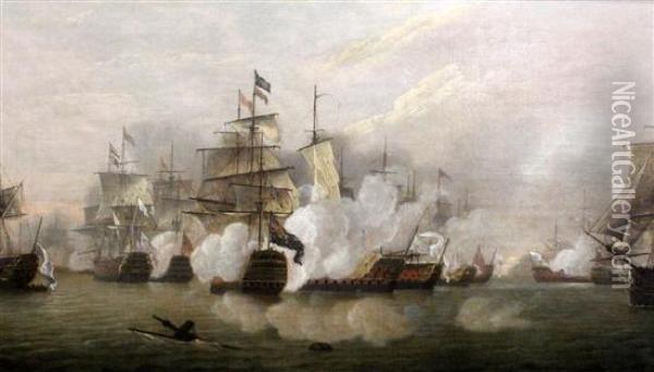 The Battle Of Cape St Vincent Oil Painting - Thomas Luny