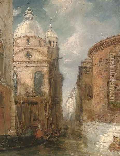 A Venetian backwater Oil Painting - James Holland