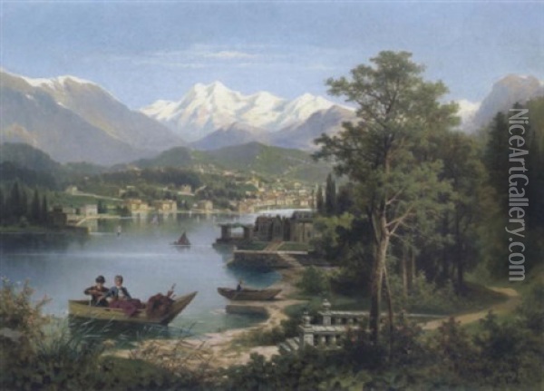 Am Lugano See Oil Painting - Anton Pick