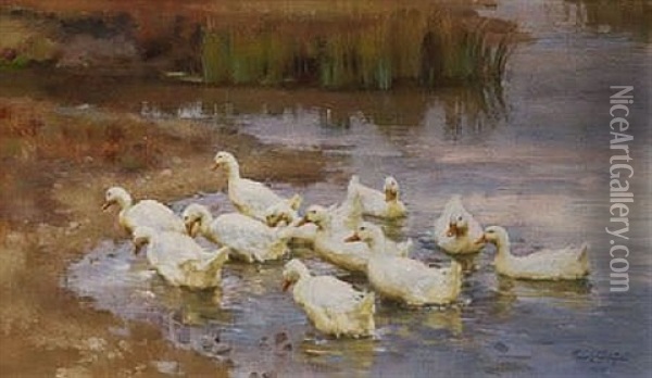 Dem Ufer Zu Oil Painting - Franz Graessel