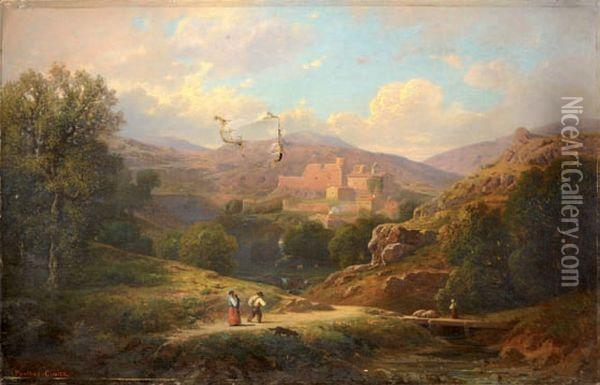 Campagne Italienne Et Ruines Oil Painting - Antoine Ponthus-Cinier