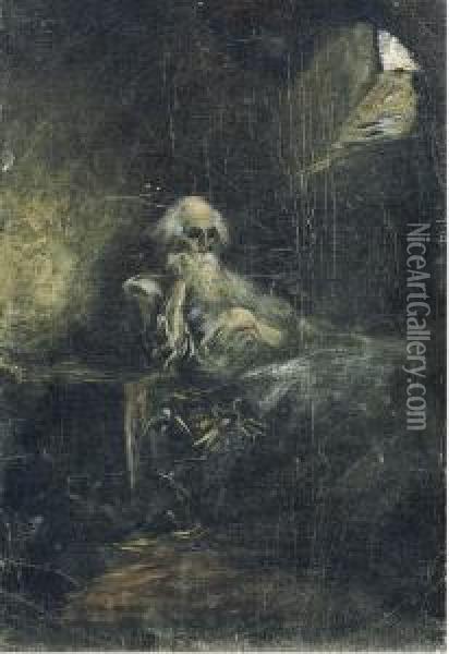Galileo In Carcere Oil Painting - Otto Vermehren