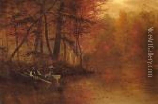 Autumn On The Wisahickon Oil Painting - James Brade Sword