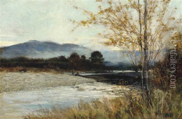 Sunrise On Loch Lomond, Scotland Oil Painting - Sir Alfred East